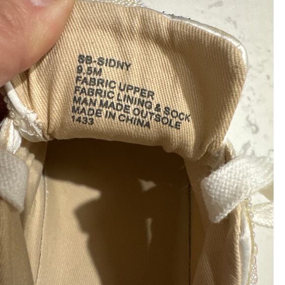 Betsey Johnson Ivory Sidney Pearl Sparkle Platform Sneakers, Size 9.5, Like New - Picture 6 of 9